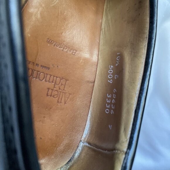 Allen Edmonds 10.5 W Bridgeton Black Leather Fringe Tassels Slip On Loafers USA - Picture 13 of 13